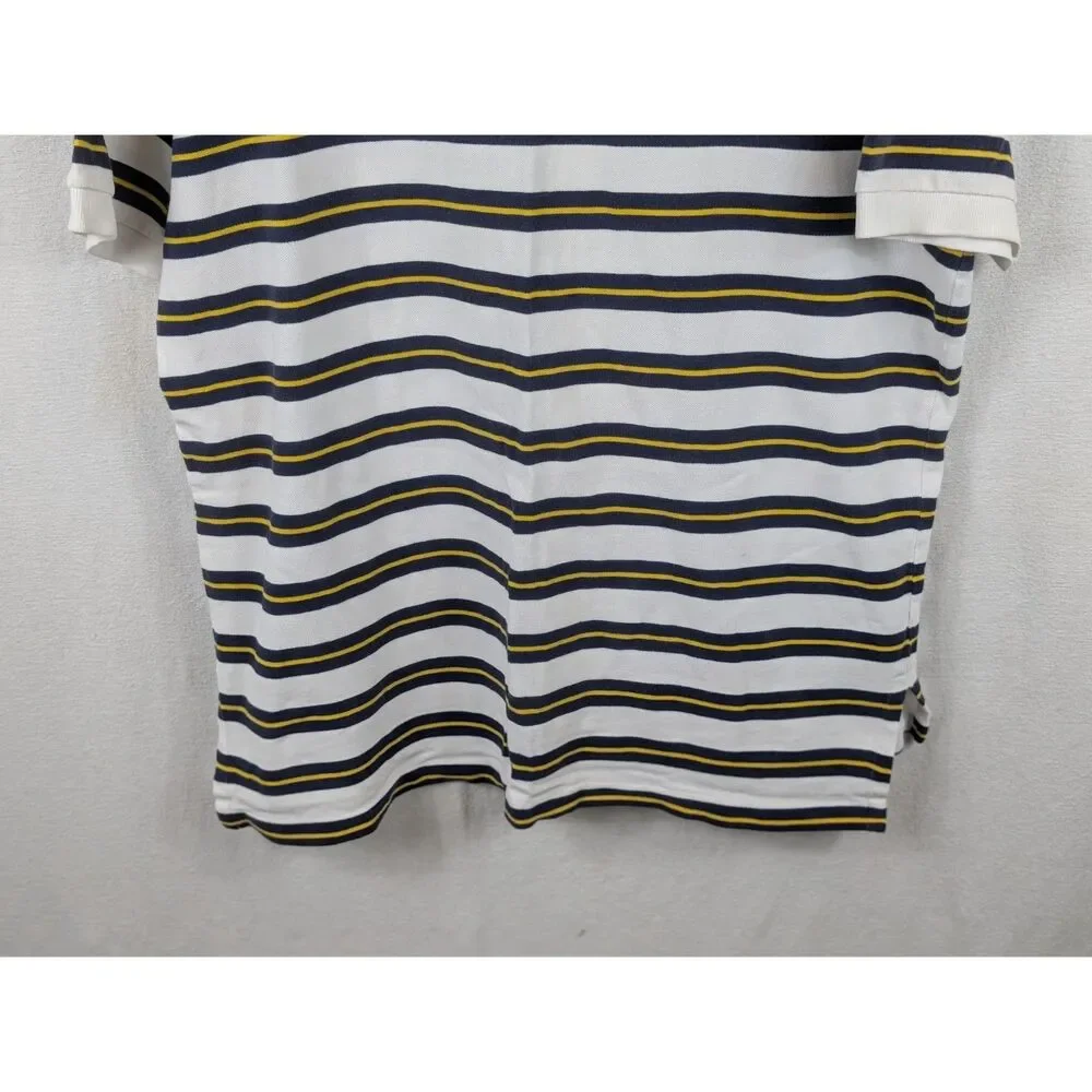 Polo Ralph Lauren Striped Polo Shirt White/Navy/Yellow Men's Size XL